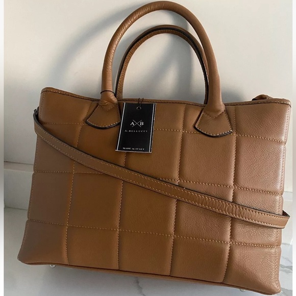 NWT 🇮🇹 AB A. Bellucci Brown Leather Shoulder Crossbody Bag Made in Italy 🇮🇹 - Picture 4 of 15